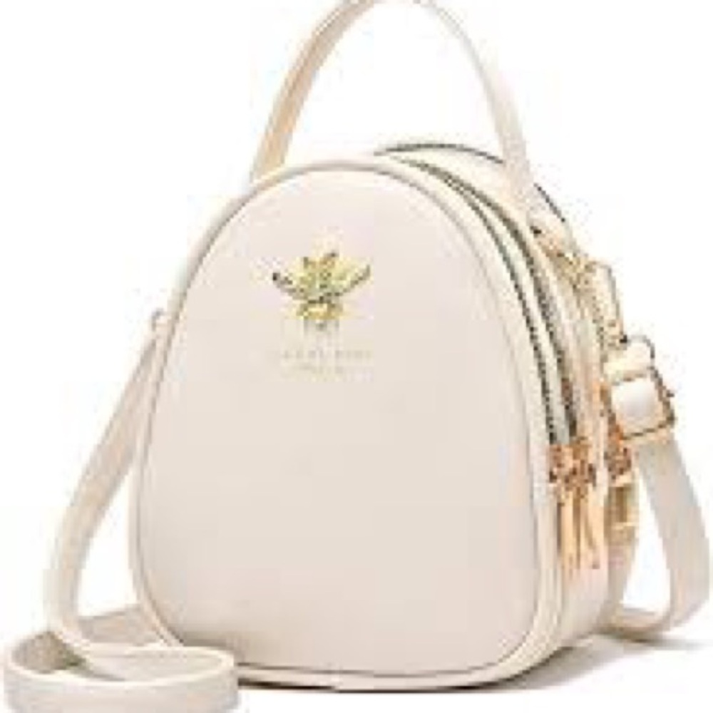 Blush Pink Backpack with Gold Accent